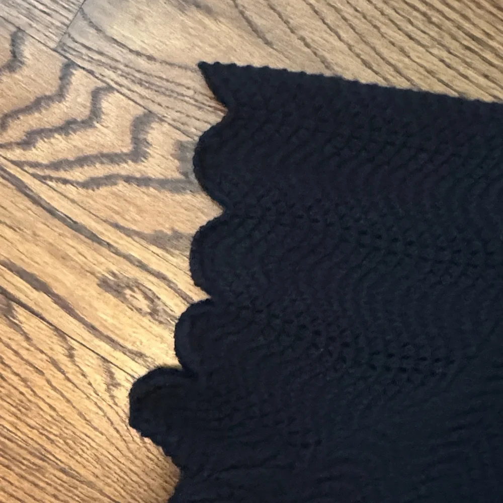 HUNTER BELL Black Scalloped Knit Polo Top - Picture 3 of 5